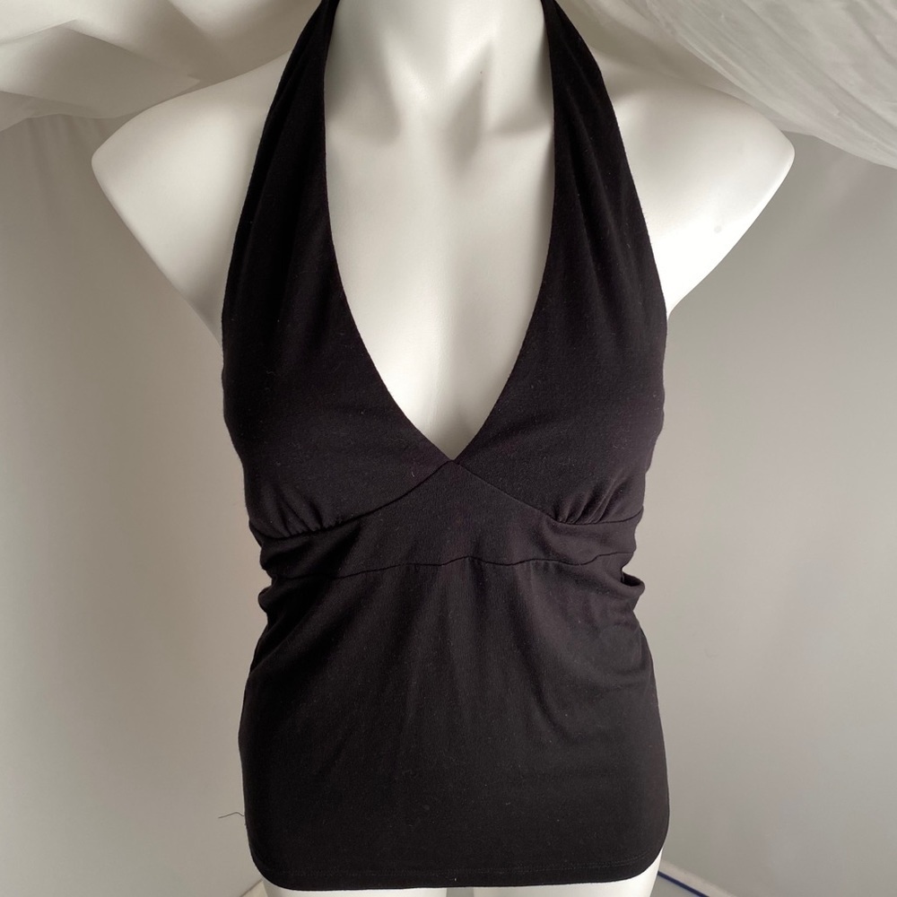 Old Navy black stretch halter top M